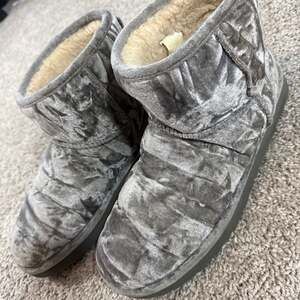 UGG Classic Mini Velvet Gray Boots Womens Size 11 Shearling Lined